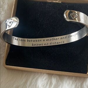 Heart Engraved Silver Bracelet